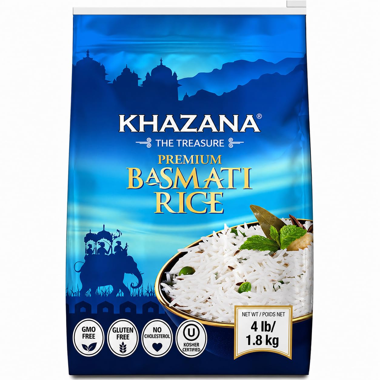 Amazon.com : Khazana Authentic Premium Basmati Rice - 4lb
